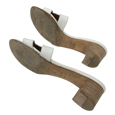 エルメス HERMES オアジス サンダル 靴 シューズ レザー ホワイト 白 ミュール