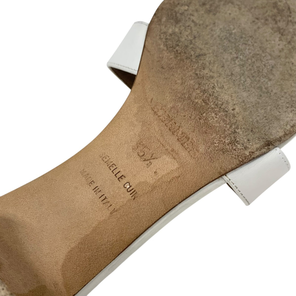 エルメス HERMES オアジス サンダル 靴 シューズ レザー ホワイト 白 ミュール