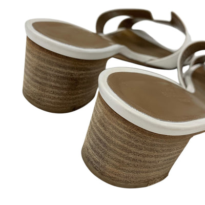 エルメス HERMES オアジス サンダル 靴 シューズ レザー ホワイト 白 ミュール