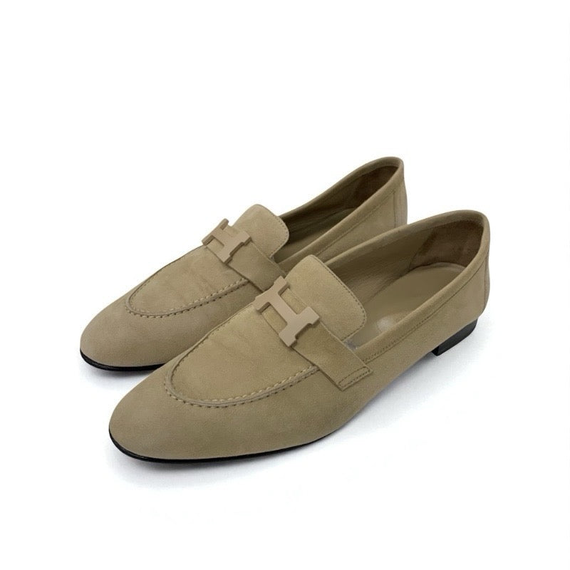 エルメス コレット レザー ローファー ホワイト エルメス ローファー 37 保存袋付き