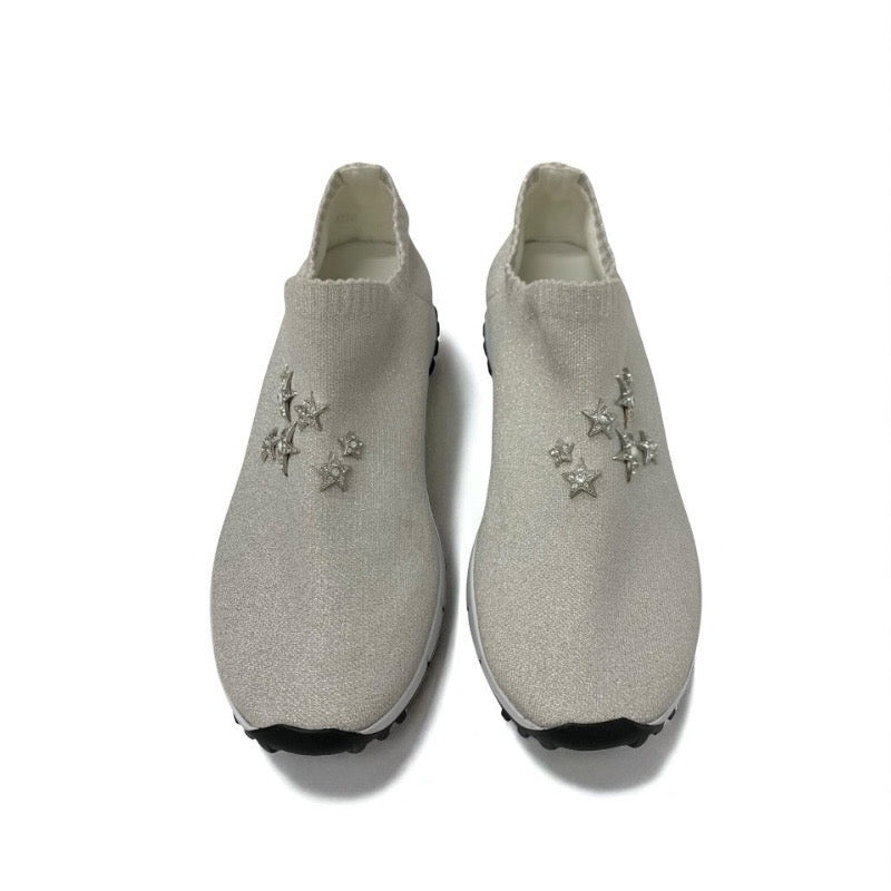 ジミーチュウ JIMMY CHOO Verona スニーカー 靴 シューズ ファブリック ホワイトメタリック シルバー ソックススニーカー 星 ビジュー