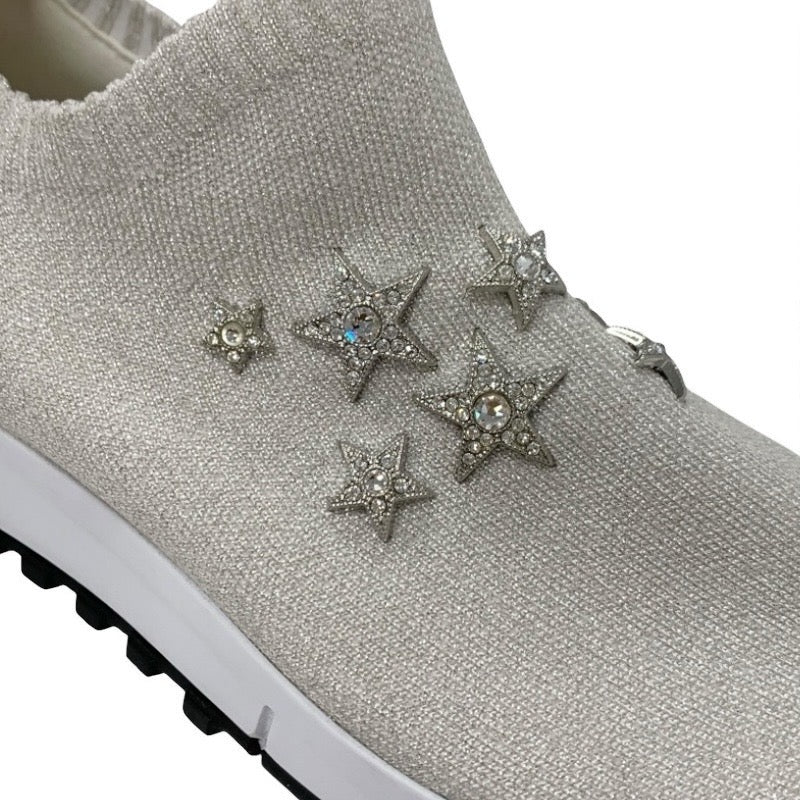 ジミーチュウ JIMMY CHOO Verona スニーカー 靴 シューズ ファブリック ホワイトメタリック シルバー ソックススニーカー 星 ビジュー