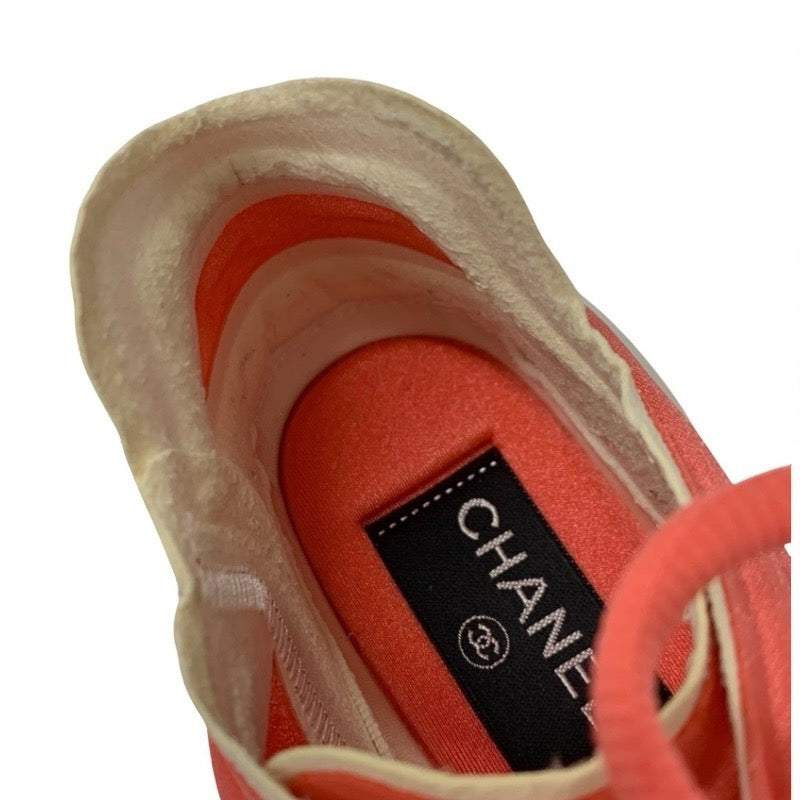 シャネル CHANEL スニーカー 靴 シューズ ファブリック ピンク系 ホワイト ココマーク