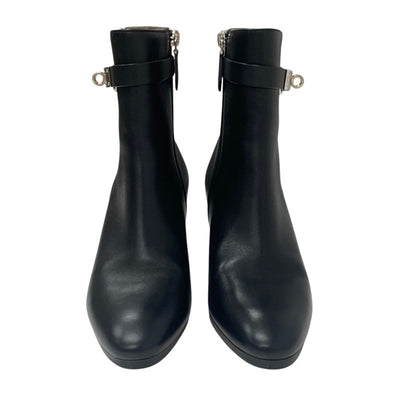 Hermes Saint-Germain boots, short boots, shoes, leather, black, silver, Kelly hardware