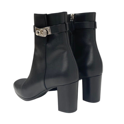 Hermes Saint-Germain boots, short boots, shoes, leather, black, silver, Kelly hardware