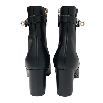 Hermes Saint-Germain boots, short boots, shoes, leather, black, silver, Kelly hardware