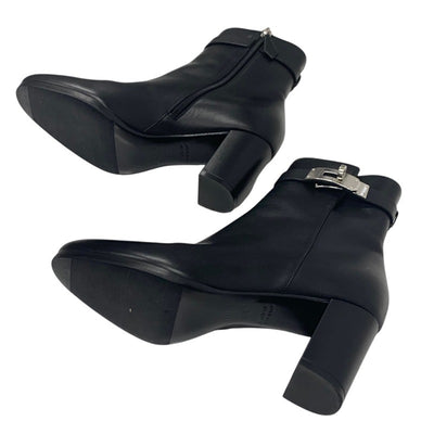 Hermes Saint-Germain boots, short boots, shoes, leather, black, silver, Kelly hardware