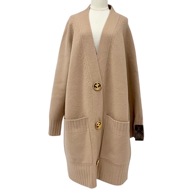 Louis Vuitton LOUIS VUITTON outerwear beige brown gold cardigan oversized monogram