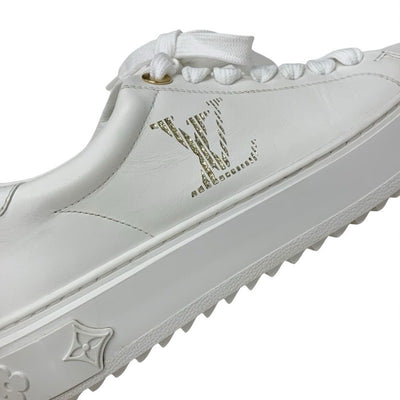 ルイヴィトン LOUIS VUITTON タイムアウトライン スニーカー 靴 シューズ レザー ホワイト ゴールド ロゴ