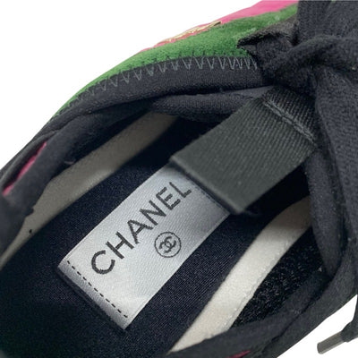 シャネル CHANEL スニーカー 靴 シューズ ファブリック スエード ピンク ココマーク ロゴ