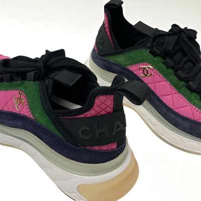 シャネル CHANEL スニーカー 靴 シューズ ファブリック スエード ピンク ココマーク ロゴ