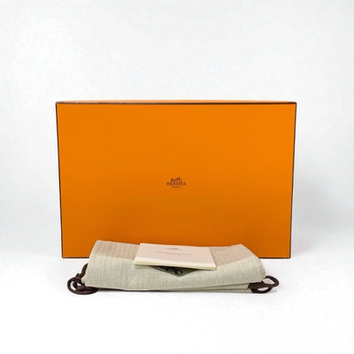エルメス HERMES エリゼ パンプス 靴 シューズ レザー ホワイト ベージュ シルバー H金具 フリンジ ヒールローファー