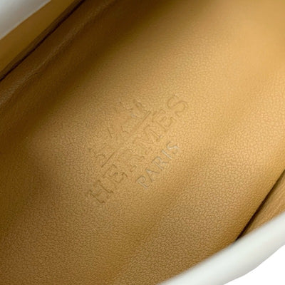 エルメス HERMES コレット ローファー 革靴 靴 シューズ レザー ホワイト 白 ゴールド モカシン フラットシューズ