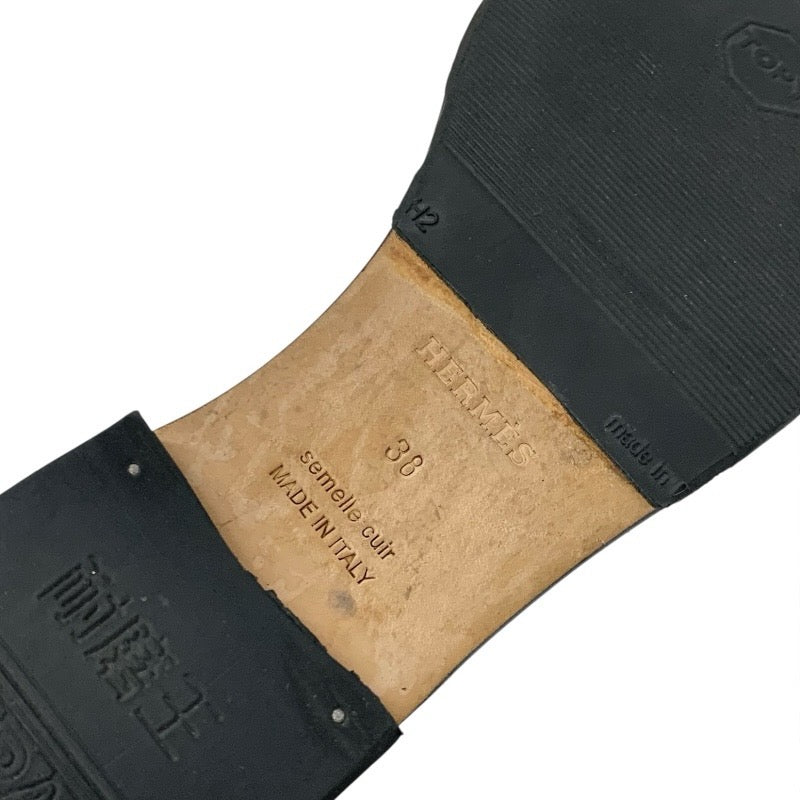 エルメス HERMES コレット ローファー 革靴 靴 シューズ レザー ホワイト 白 ゴールド モカシン フラットシューズ