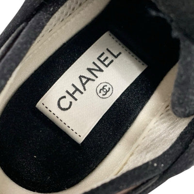 シャネル CHANEL スニーカー 靴 シューズ スエード ファブリック ピンク ブラック ココマーク ロゴ
