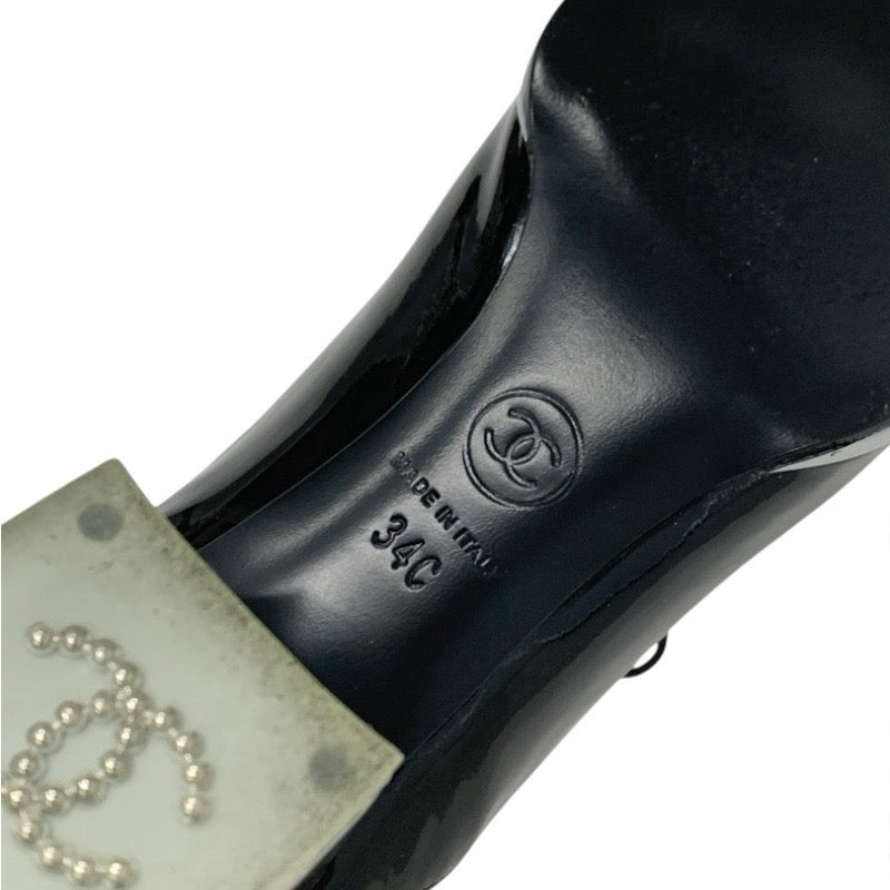 シャネル CHANEL ローファー 革靴 靴 シューズ パテント レザー ブラック アイボリー シルバー ココマーク レースアップシューズ