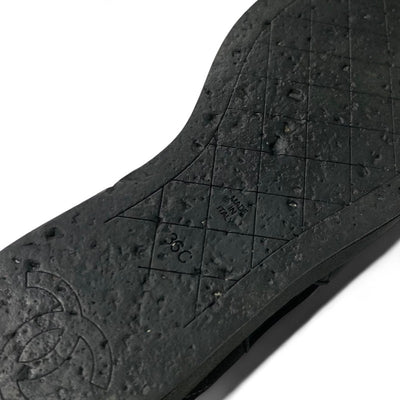 シャネル CHANEL サンダル 靴 シューズ ファブリック ブラック 黒 ココマーク マトラッセ ウェッジソール ラインストーン