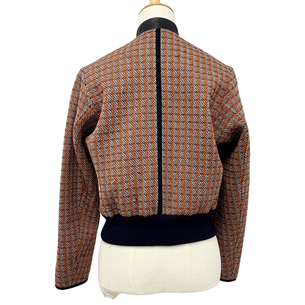 Hermes HERMES outerwear orange black jacket blouson check