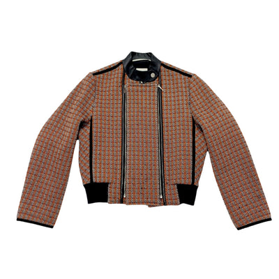 Hermes HERMES outerwear orange black jacket blouson check