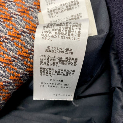 Hermes HERMES outerwear orange black jacket blouson check