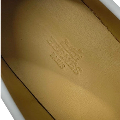 エルメス HERMES アイビー ローファー 革靴 靴 シューズ レザー ホワイト 白 モカシン