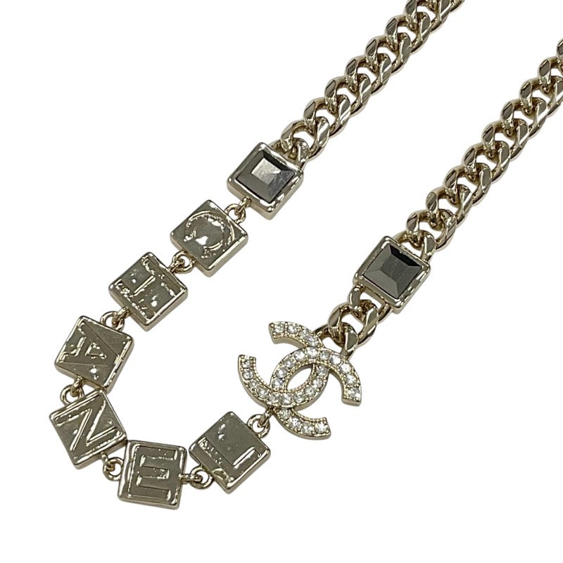 Chanel CHANEL necklace pendant choker gold coco mark logo rhinestone