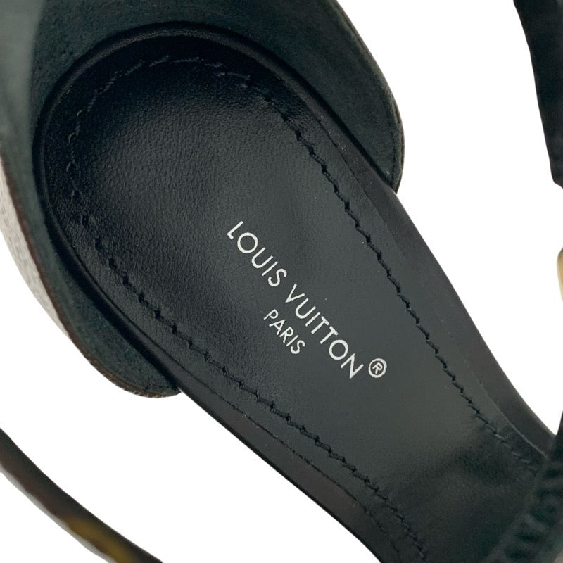 ルイヴィトン LOUIS VUITTON アフターグローライン モノグラム サンダル 靴 シューズ レザー ブラック ブラウン 黒 未使用 アンクルストラップ