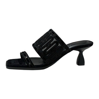 エルメス HERMES ジョイア55 サンダル 靴 シューズ スエード ブラック 黒 未使用 ミュール メッシュ