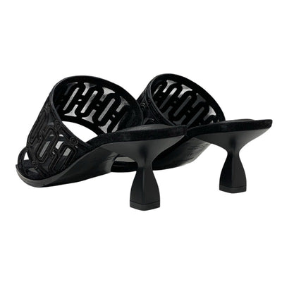 エルメス HERMES ジョイア55 サンダル 靴 シューズ スエード ブラック 黒 未使用 ミュール メッシュ