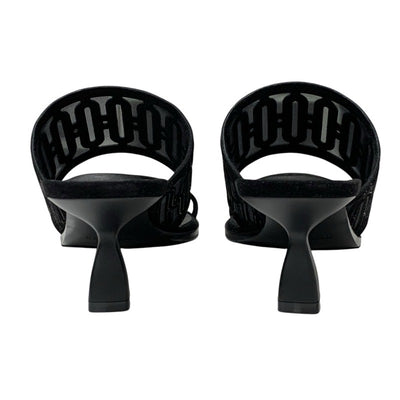 エルメス HERMES ジョイア55 サンダル 靴 シューズ スエード ブラック 黒 未使用 ミュール メッシュ