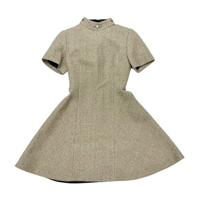 ルイヴィトン LOUIS VUITTON ワンピース ポリエステル ゴールド シルバー 21AW スタッズ ビジュー ドレス