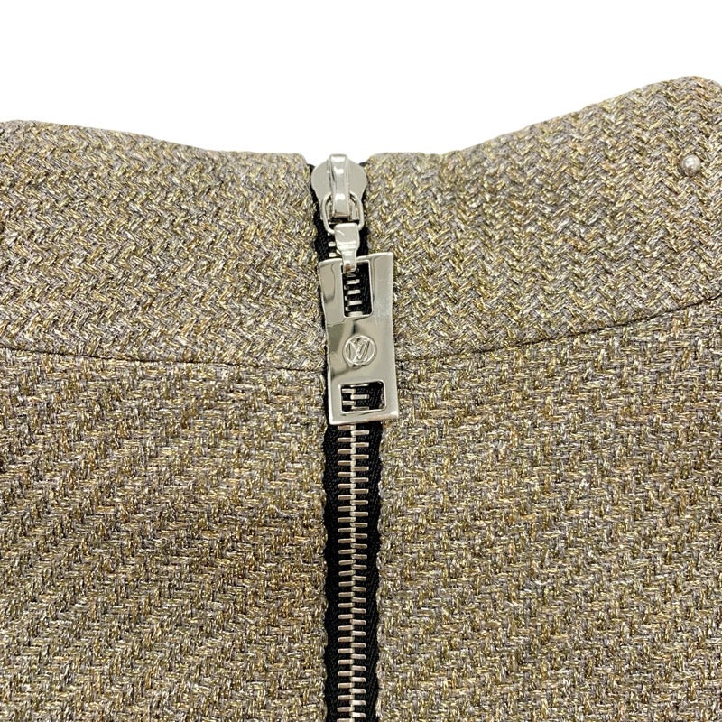 ルイヴィトン LOUIS VUITTON ワンピース ポリエステル ゴールド シルバー 21AW スタッズ ビジュー ドレス
