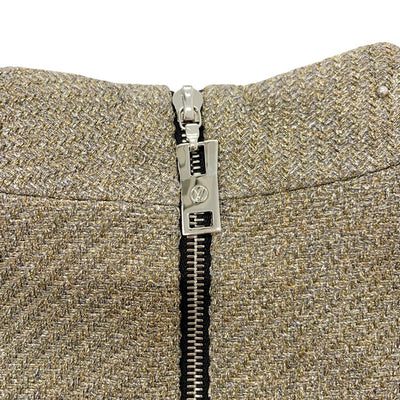ルイヴィトン LOUIS VUITTON ワンピース ポリエステル ゴールド シルバー 21AW スタッズ ビジュー ドレス