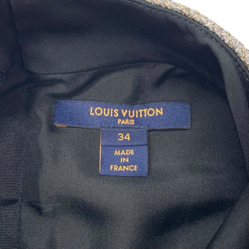 ルイヴィトン LOUIS VUITTON ワンピース ポリエステル ゴールド シルバー 21AW スタッズ ビジュー ドレス