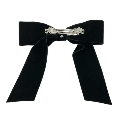 Chanel Hair Accessories Black Gold Silver Coco Mark Ribbon Barrette Hair Clip