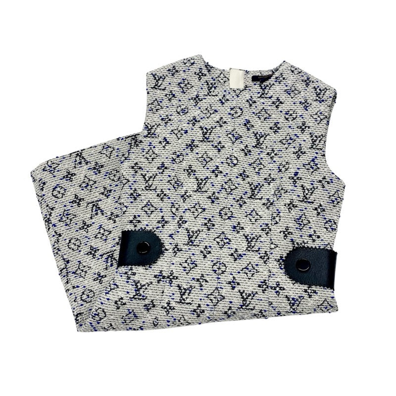 ルイヴィトン LOUIS VUITTON ワンピース コットン ブルー系 ホワイト ブラック モノグラム ツイード