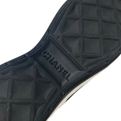 シャネル CHANEL スニーカー 靴 シューズ モヘア スエード グレー ブラック ホワイト マトラッセ ココマーク ロゴ