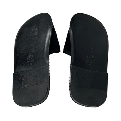 シャネル CHANEL サンダル 靴 シューズ ベロア ブラック 黒 シルバー マトラッセ ココマーク ラインストーン フラット ミュール