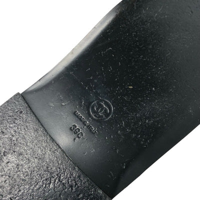 シャネル CHANEL サンダル 靴 シューズ ベロア ブラック 黒 シルバー マトラッセ ココマーク ラインストーン フラット ミュール