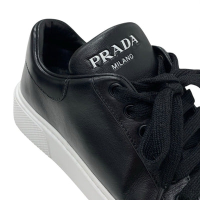 プラダ PRADA スニーカー 靴 シューズ レザー ブラック 黒 ロゴ