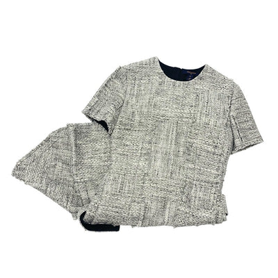ルイヴィトン LOUIS VUITTON ワンピース コットン グレー ブラック ツイード 22SS