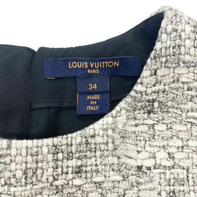 ルイヴィトン LOUIS VUITTON ワンピース コットン グレー ブラック ツイード 22SS