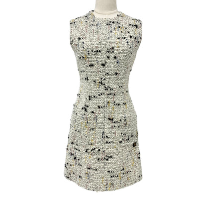 Louis Vuitton Dress Multicolor Bouclet Tweed A-Line Dress Monogram Sleeveless