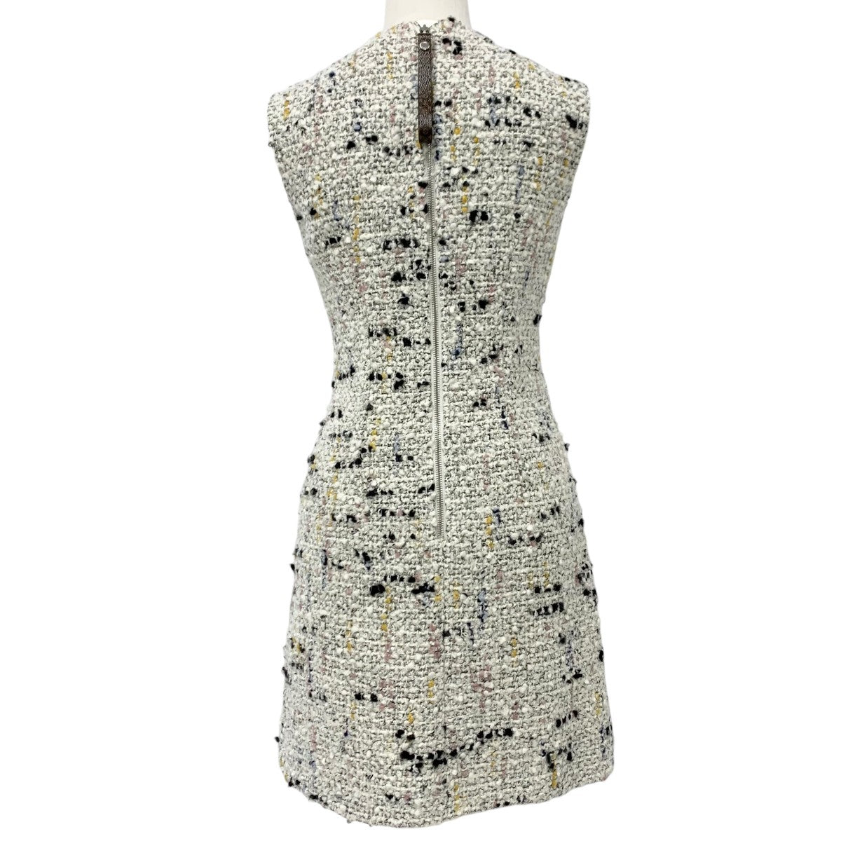 Louis Vuitton Dress Multicolor Bouclet Tweed A-Line Dress Monogram Sleeveless