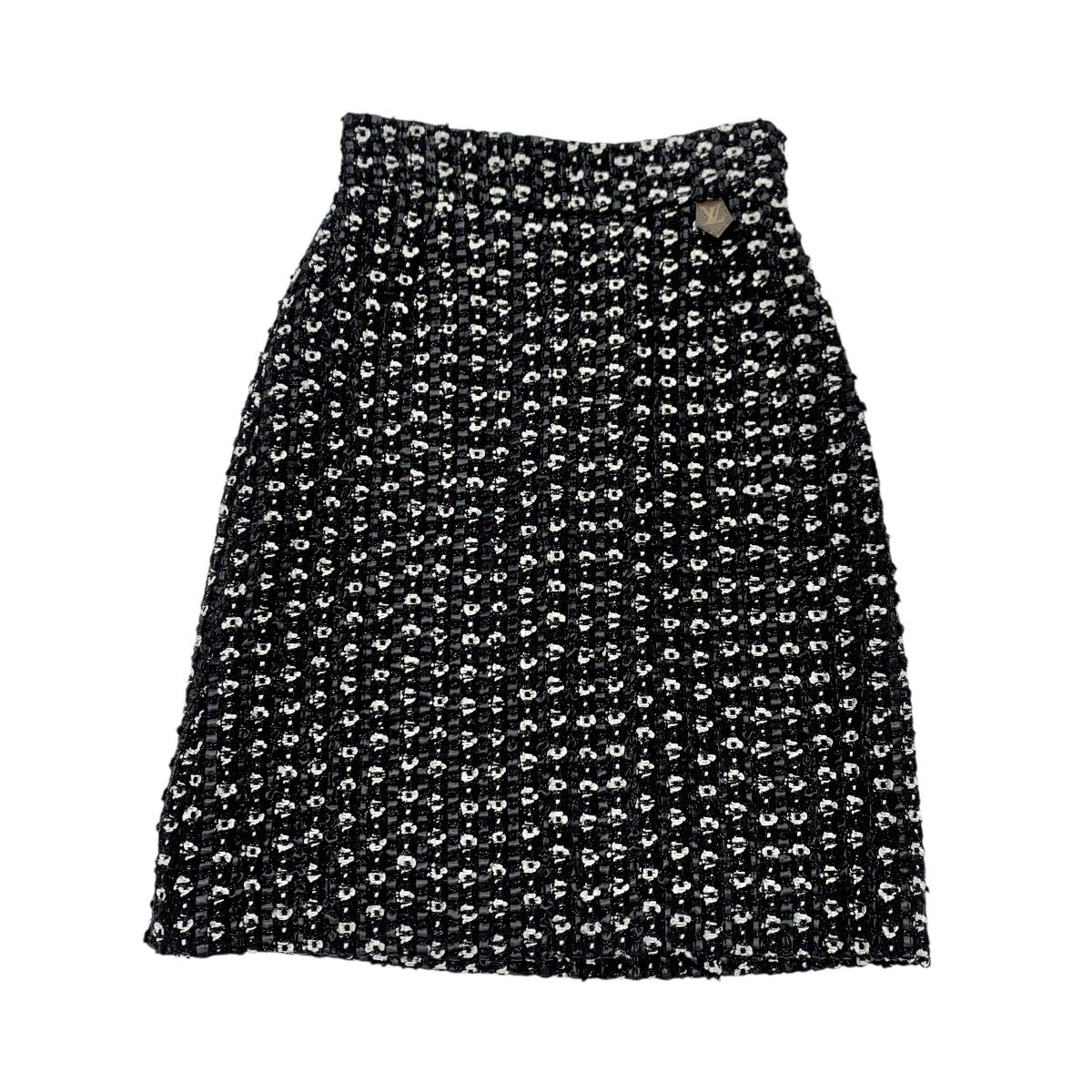 Louis Vuitton LOUIS VUITTON Bottoms Black White Silver Monogram Middle Skirt