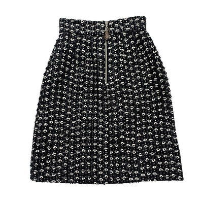 Louis Vuitton LOUIS VUITTON Bottoms Black White Silver Monogram Middle Skirt