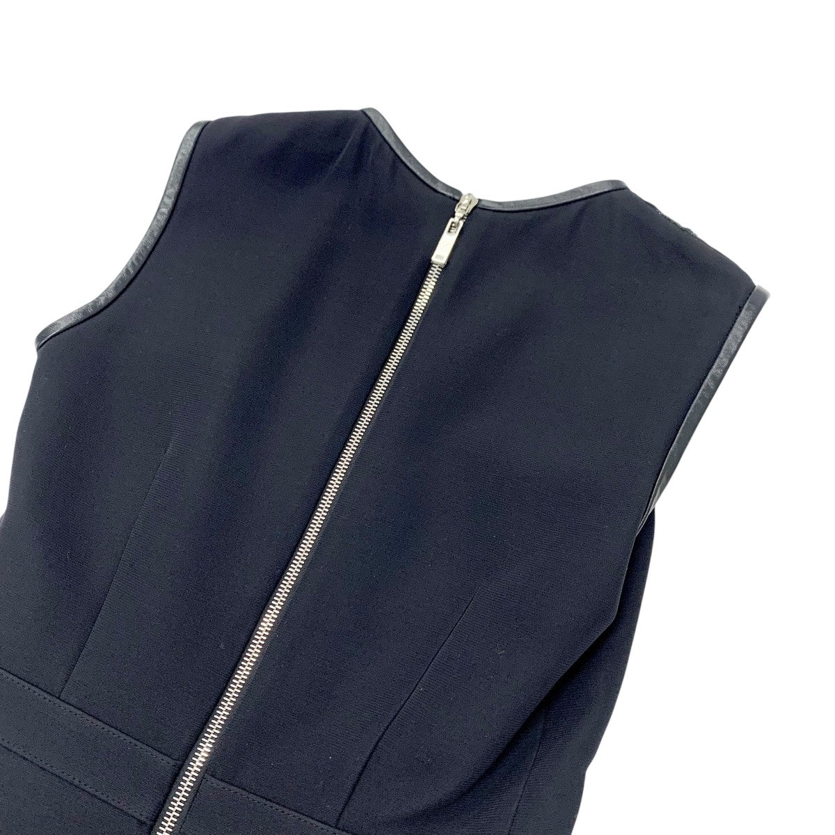 ルイヴィトン LOUIS VUITTON ワンピース ウール ブラック シルバー 黒 モノグラム ドレス スパンコール ノースリーブ