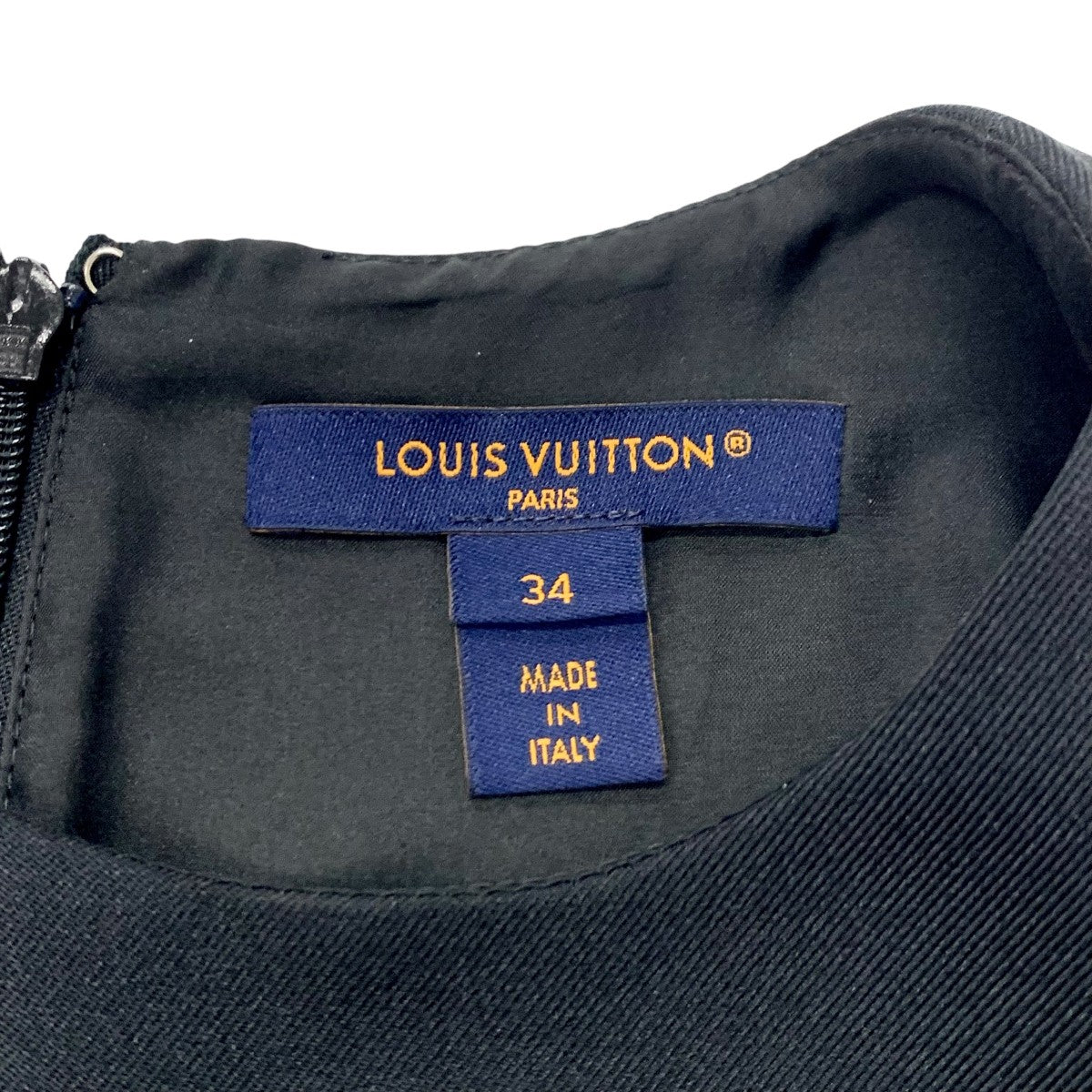 ルイヴィトン LOUIS VUITTON ワンピース ブラック 黒 モノグラムプルアシンメトリカルドレス ノースリーブ