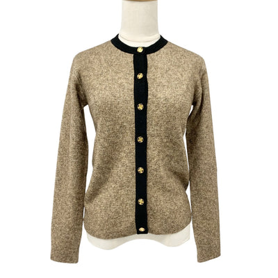 Louis Vuitton Tops Brown Black Gold Cardigan Knit Sweater