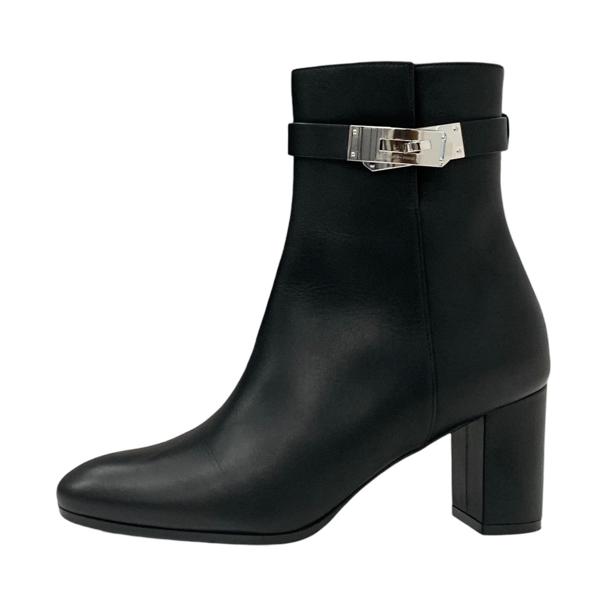 Hermes Saint-Germain boots, short boots, shoes, leather, black, silver, Kelly hardware